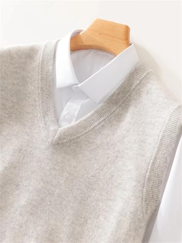 Men's Merino Wool Sweater Vest V-Neck Sleeveless Pullover Sweater Basic Business Knit Waistcoat Tops2