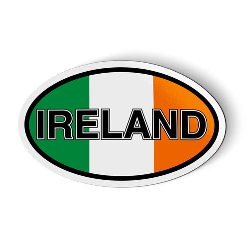 Imán ovalado de bandera Irlanda para coche - 3" miniatura 1