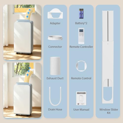 Electactic 11,000/7,000 BTU ASHRAE/SACC Portable Air Conditioner, Dual Hose by Electactic - Used condition - Image 5