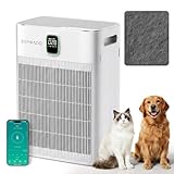 SAMRADO Luftreiniger für Allergiker 100㎡, H13 HEPA Filter Air Purifier mit APP & PM2.5 Sensor, 280m³/h CADR gegen Staub Pollen Tierhaare Raucherzimmer, 20dB Schlafmodus, waschbarem Vorfilter