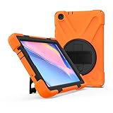 Custodia per tablet antiurto MNBVCCS Compatibile con Samsung Galaxy Tab A 8 2019 .0 Pollici SM-P200/P205 Custodia, Antiurto Robusta e Resistente Tracolla Protettiva for Bambini in Silicone AntiGraffio(Orange)