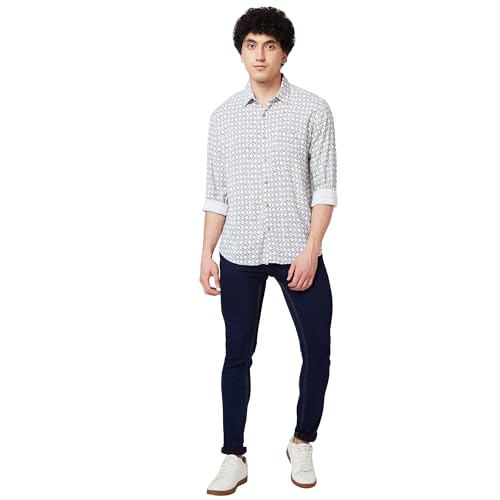 Image of Spykar Men's Regular Fit N /A Full Sleeve Printed Casual Shirts