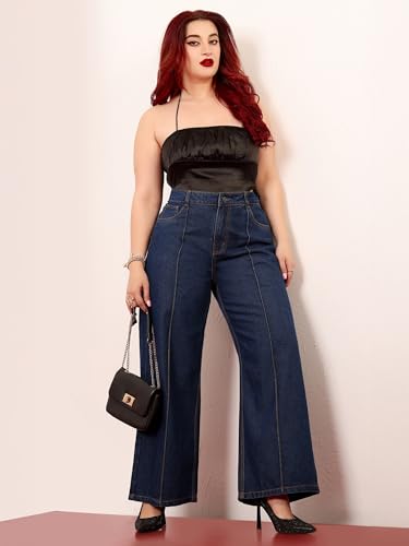 Image of Miss Chase A+ Women's Bootcut High Rise Regular Length Stretchable Denim Jeans