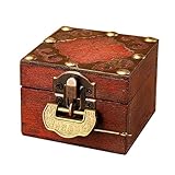 【CONCEPTION AUTHENTIQUE DE COFFRE AU TRÉSOR VINTAGE】 Ce mini coffre exquisément conçu reproduit l'aspect classique du coffre au trésor avec des motifs décoratifs en cuivre, une quincaillerie en alliage robuste et un design nostalgique, ce qui en fait une pièce décorative parfaite for n'importe quelle pièce.