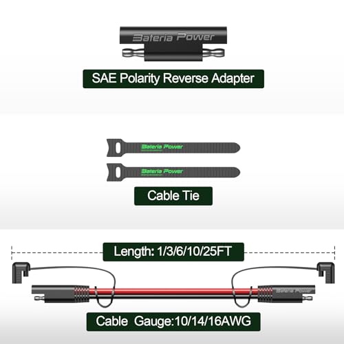 Image of 10AWG 10FT SAE Extension Cable, SAE Quick Disconnect Connector for Automotive, Solar Panel, RV, Battery Charger