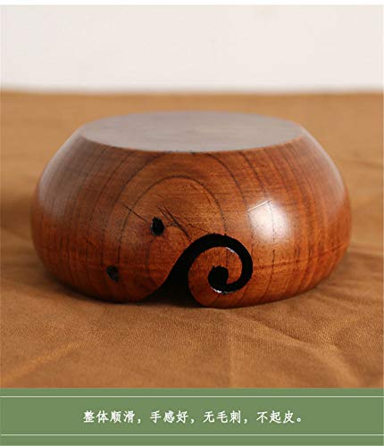 Image of Joyeee Wooden Yarn Bowl Largest, 1 PCS Premium Knitting Storage Accessories & Supplies, Yarn Holder for Knitting and Crochet Yarn Winder, Handcrafted Yarn Ball Bowl Brown Box #04