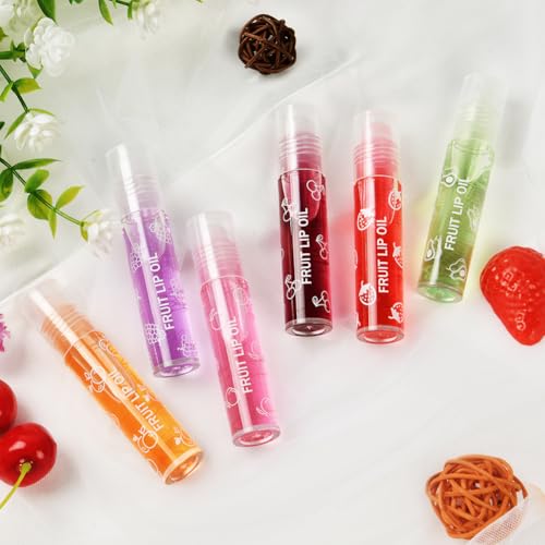 AOOWU Lip Oil, 6pcs Lip Gloss Transparente para Voluminizar Labios, Lip Glow Oil Enrollable para Labios Más Suaves y Duraderos, Brillos de Labios para Brillante Hidratante, Elimina Arrugas - imagen 8