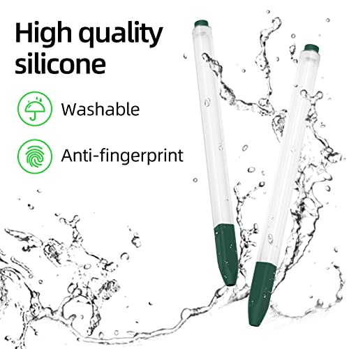 Image of Compatible with Samsung Galaxy Tab S7 /S7+ /S7 FE /S8 /S8+ /S8 Ultra /S9 /S9+ /S9 Ultra Pencil Case S Pen Case, Silicone Translucent Non-Slip Cover. (Midnight Green)