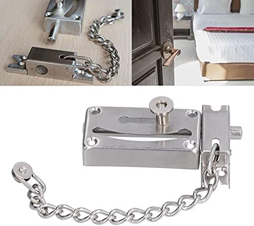 Heavy Duty Door Chain Lock Stainless Steel Security Door Guard with Long Screws for Apartment Hotel Home Bedroom