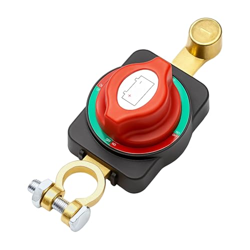 Desconectador de Bateria Coche 12-48V, ON-OFF Cortacorrientes Auto, Aislador de Batería Interruptor de Apagado, 12V Corta Corriente Impermeable para Barco Caravana Camper Vehículo