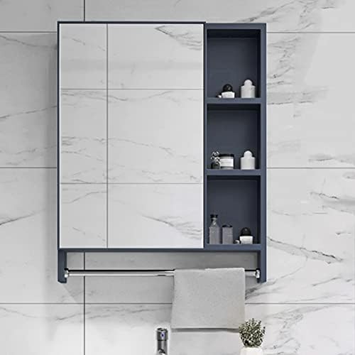 Bathroom Cabinet,Bathroom Storage Cabinet, Separate in The Bathroom Area, Aluminum Mirror with Shelf, Aluminum Bathroom Wall Cabinet,Blue-60 * 70cm