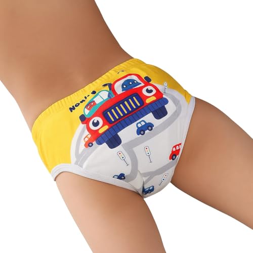 Image of Premium Baby Diaper Pants / Potty Training Panties / Padded Underwear for 0 - 4 Years | Soft, Washable & Reusable Cotton Nappies for Boys & Girls | Leakproof, Absorbent & Breathable | 2 /3 /4 Pack | Leakproof, Absorbent (white printed, 3-4 years, 3, count)