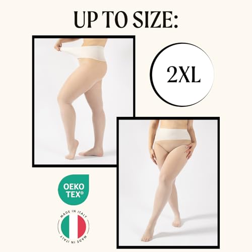 Image of CALZITALY Seamless Sheer Tights, Comfortable Waistband, 15 Denier Pantyhose Multi Colors Made in Italy