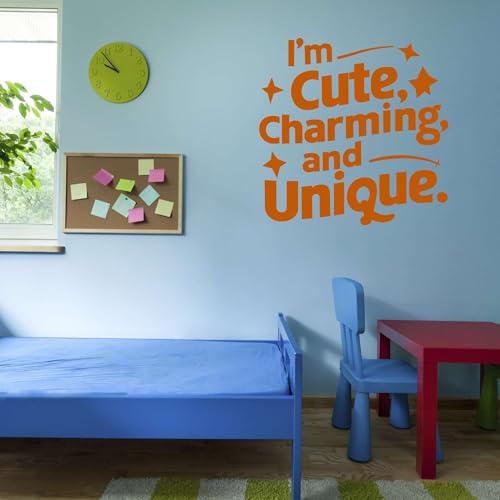 I'm Cute Charming and Unique Adorable Endearing Appealing Delightful Quote Wall Art Sticker Designs Vinyl Stickers for Home House Walls Rooms Windows Bedroom Decoration Size (20x20 inch) by Design With Vinyl - Image 3