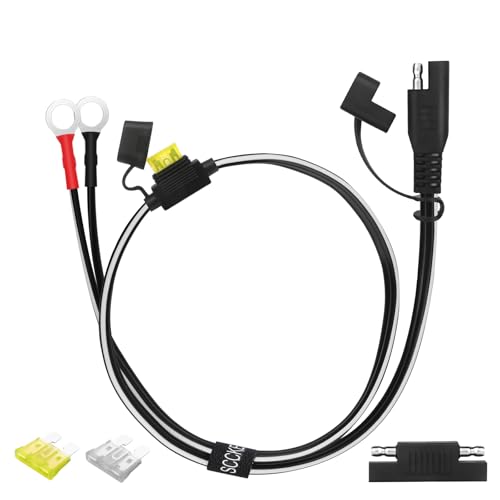 SCCKE 1.6FT 14AWG Ring Terminal to SAE Harness Quick Connect/Disconnect Assembly, 20A Fuse