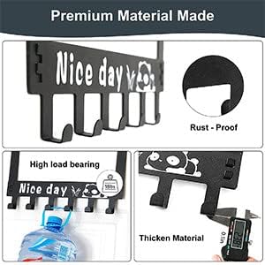 Image of 2 Pc Heavy Duty Over Door Hanger for Cloths, Drill-Free Hanging Rack Organizer for Coat, Scarf, Cloths Hanger (Black) (Pack of 2)