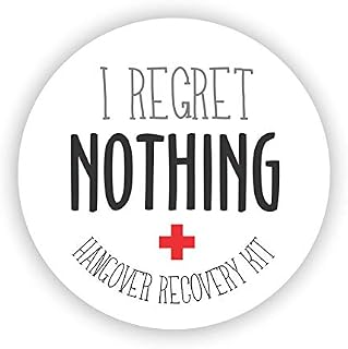 Bachelorette Hangover Kit Stickers - Thank You Stickers - Wedding Stickers - I Regret Nothing Stickers - Set of 40 Stickers (Regret Nothing)