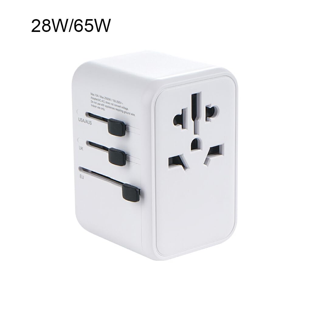 Caricabatterie compatto e versatile: essenziale per i viaggi E caricatore da muro per adattatore da viaggio universale per ricarica rapida, 65W bianco