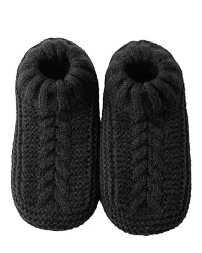 Vihir Cozy and Warm Men Slipper Socks - Non-Slip and Stylish Floor Socks Indoor House Shoes,black