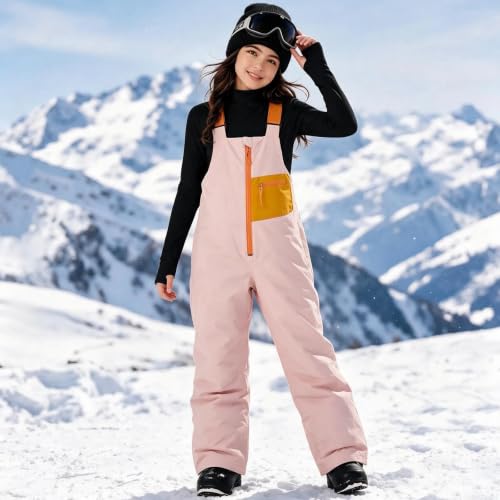 fartey Snow Suit for Kids Girls Waterproof Insulated Snow Bib Overalls - image 4