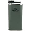 Stanley Classic Easy Fill Wide Mouth Flask 8 oz | Leakproof Hip Flask | Hinge Connected Never Lose Cap | Insulated Stainless Steel Liquor Container | BPA-Free | Hammertone Green