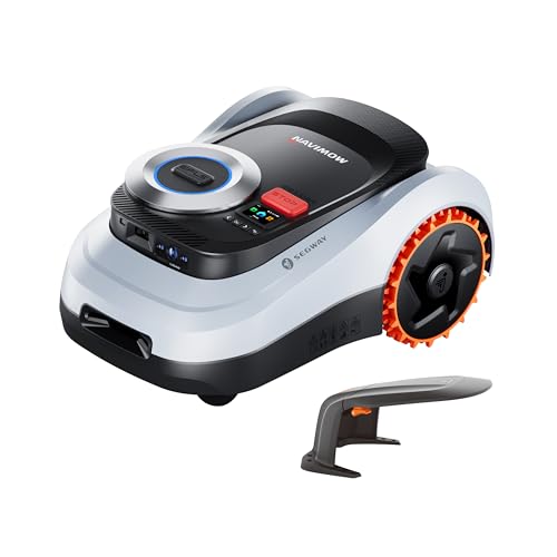 Segway Navimow i215 LiDAR Robot Tagliaerba Senza Filo Perimetrale Kit con Garage M, Sistema LiDAR e Sistema a Doppia Visione, Mappatura Automatica, Ruote Fuoristrada, 1500 m² (Spedito separatamente)