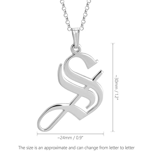 Miniatura 6 de Gothic Letter Necklace - Gold Alphabet Letter Pendant - Sterling Silver Old English Gothic Initial Necklace - Women Jewelry - Personalized Gift for