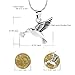 constantlife Hummingbird Cremation Jewelry Keepsake Stainless Steel Human Pet Urn Necklace for Ashes for Women Men Memorial Pendant (Silver)