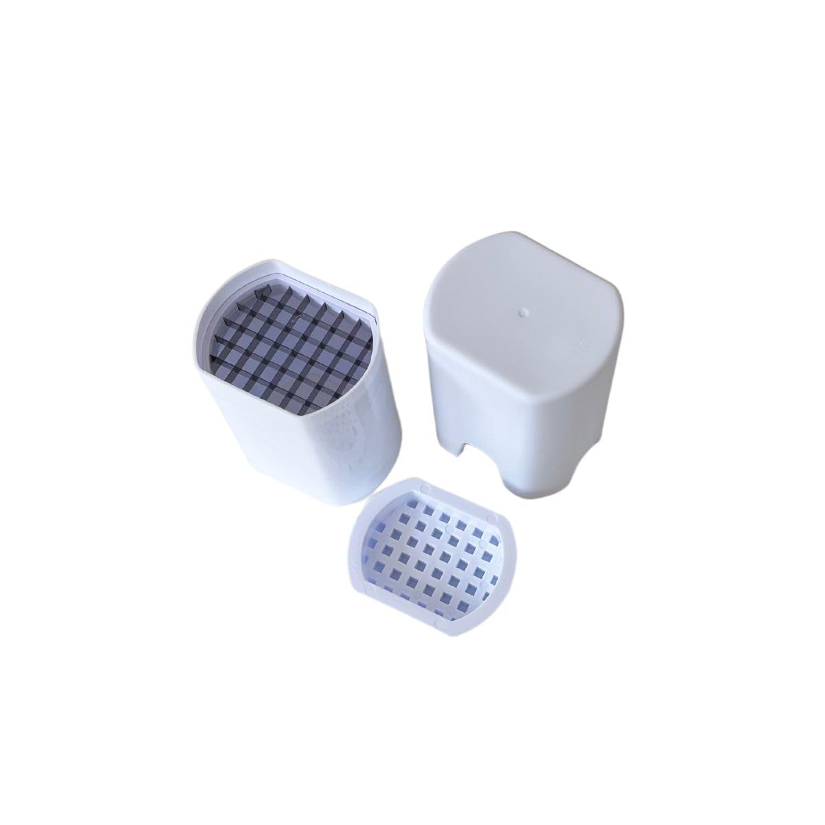 Fackelmann 45474 Coupe frite manuel, coupe légumes, coupe frite, ustensile de cuisine, Plastique, Blanc, 13,1 x 9,2 x 7,8 cm
