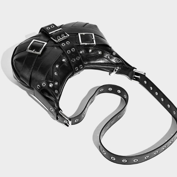 Image of Shoulder Purse for Women, Leather Women's Handbag Y2k Aesthetic Coquette Shoulder Bag Hobo Punk Trendy Ladies Purse