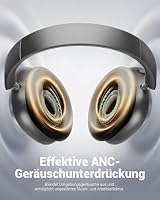 Wentronic Y01 Noise-Cancelling-Kopfhörer, Kabellose Over-Ear-Kopfhörer, Bluetooth 5.3, Hi-Res Sound, 48h Wiedergabe, faltbar, mit Mikrofon für iOS/Android/PC – Grau – Ansicht 3