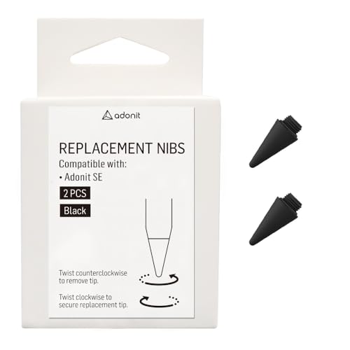 Embout de rechange SE Adonit noir lot de 2 pour stylet tactile