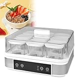 Fonctionnement intelligent et facile : équipée d'un programme entièrement automatique, d'un affichage LED et de boutons tactiles sensibles, cette yaourtière électrique vous permet de créer sans effort un yaourt parfait sans surveillance. Ce n'est pas seulement pour le yaourt, mais aussi pour faire du natto, du vin de riz et d'autres aliments fermentés pour répondre à vos différents besoins de cuisine