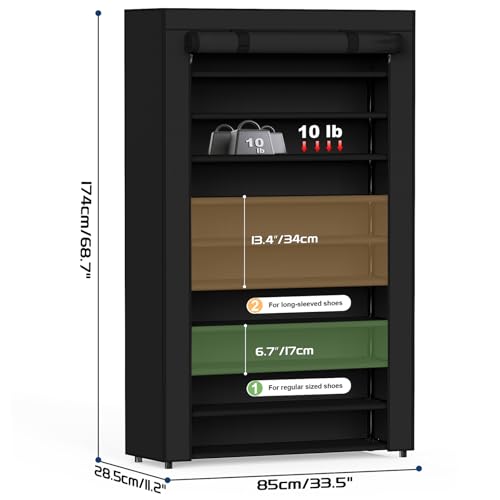 Mavivegue Shoe Rack with Cover, 10+1 Tier Tall Shoe Storage by Mavivegue - Image 2