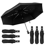 GGYKJSK 6Pcs Automatic Open Close Compact Windproof Travel Umbrella - Foldable Small Black Portable Rain Umbrellas for Men Women, Bulk Pack, Sombrillas de Lluvia