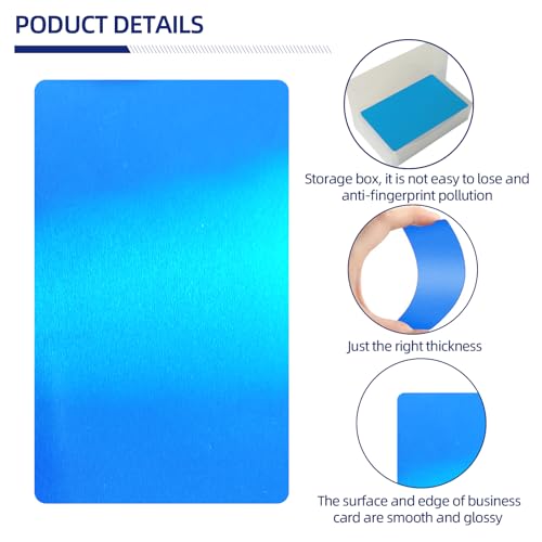 FONLAND 100 Stücke Metall Visitenkarten Blank Laser Gravierte Aluminiumlegierung Dicke Für House Office DIY Geschenkkarten, 10 Farben (10 Farben)