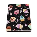 OPOZSDF Refillable Notebook with 90 Sheets, A5 Filler Paper PU Leather 6-Ring Binder Journal Notebooks Personal Planner Organizer Compatible with Space Galaxy Ice Cream Cake Black