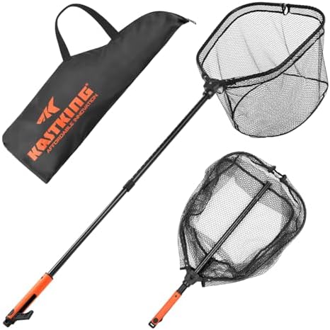KastKing Brutus Folding Landing Net with Boat Hook, Foldable, Ext...