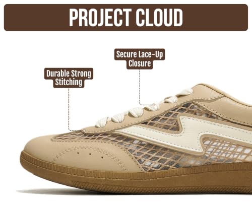 Image of Project Cloud Non-Slip Fashion Sneakers for Women, Lace-Up Shoes | Memory Foam Insole Trendy Womens Footwear - Comfortable Casual Womens Sneakers - Stylish Shoes Women Breathable Footwear