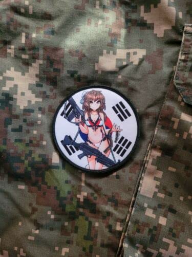 Korean Bikini Girl Army Waifu Rok Female Pinup Morale Airsoft Anime War Patch (Great for Towels, Blankets, Purses, Backpacks, Jackets)