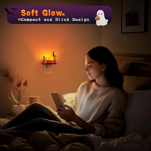 Image of JandCase Halloween Night Light, Amber Night Lights Plug into Wall