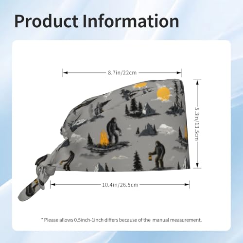 Image of Adjustable Scrub Cap with Sweatband, Breathable Working Hat for Men /Women