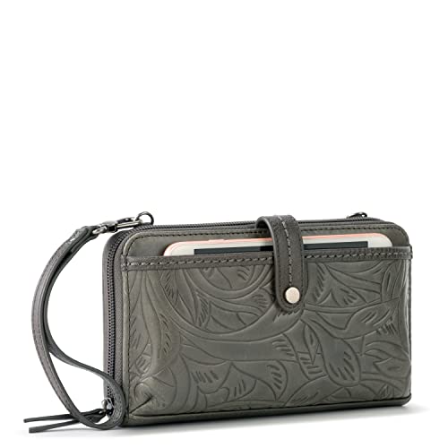 The Sak Womens Iris Large Smartphone Crossbody Bag In Leather, Slate Leaf Embossed, One Size Us #TOP1