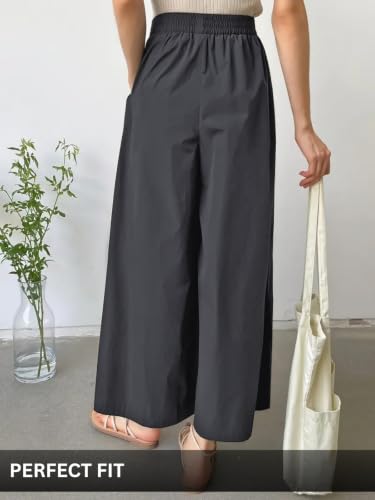 Image of Leriya Fashion Women High Waist Wide Leg Trousers | Casual & Formal Poly Cotton Pants for Women | Loose Fit Track Pants | Relaxed Fit Pleated Trousers for Casual & Semi-Formal Wear
