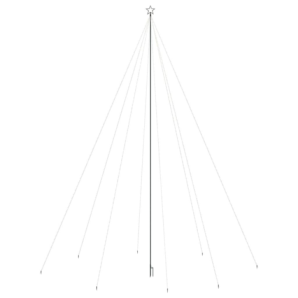 LED Weihnachtsbaum 8 m mit 1300 LEDs Kaltweiß, 8 Lichterketten, Sternspitze, IP44 wasserfest, Verlängerungskabel 15 m, Indoor Outdoor Weihnachtsdeko für Wohnzimmer, Garten, Büro