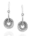 Produktbild Retro Design Runde Kreise Ohrringe mit französischen Draht Ohrhaken 925 Sterling Silber Damen Schmuck