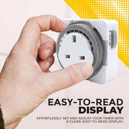 FiTspi 24 Hour Segment Timer Switch, Energy Saver Plug Standard Size, Timer Socket Switch - Image 3