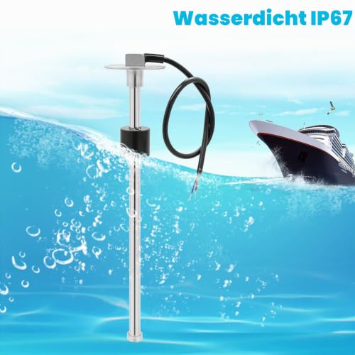 Kraftstoffstandssensor, 200mm Füllstandssensor, Boots-Kraftstoffsender, Kraftstofftank Sendeinheit, passend für Kraftstoffanzeige Wasserstandsanzeige, 0–190 Ohm mm für Wohnmobile, Boote