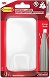 Command Utility Hook, X-Large for Heavyweight - 1 Hook in White and 3 Adhesive Strips for Indoor and Other Items up to 6.8 kg - No Nails, No Holes, No Drilling