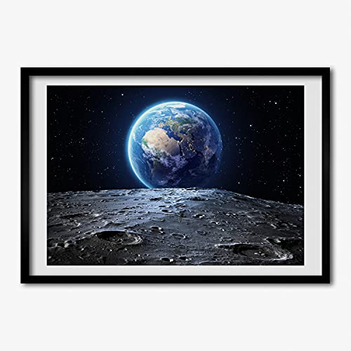 Cadre Photo en Bois Tulup 70x50 cm - Peinture Décorative Planète Terre aux Finitions Premium